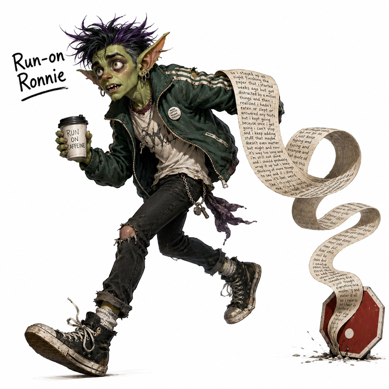 Run-on Ronnie illustration